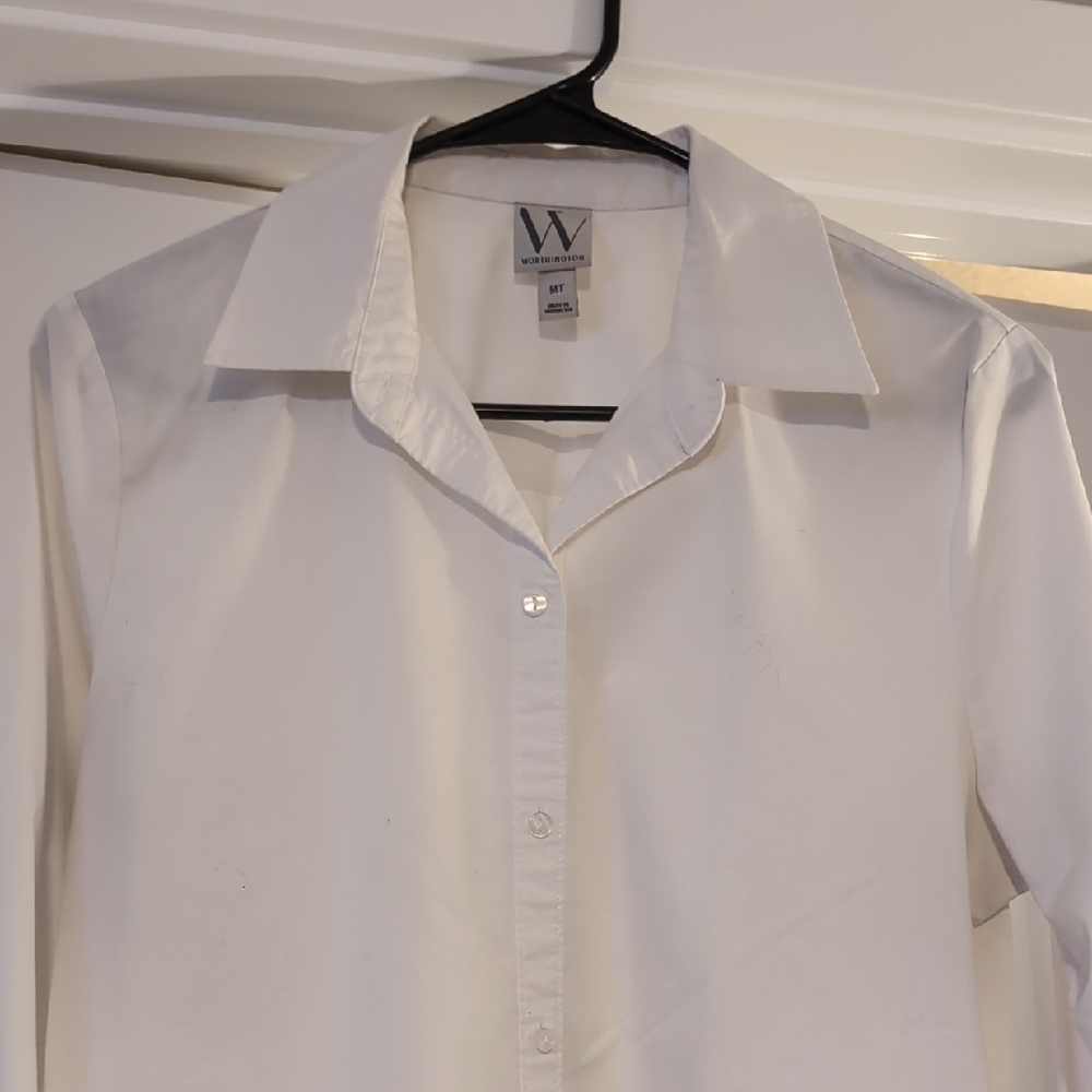 Worthington Ivory Button-Up Blouse